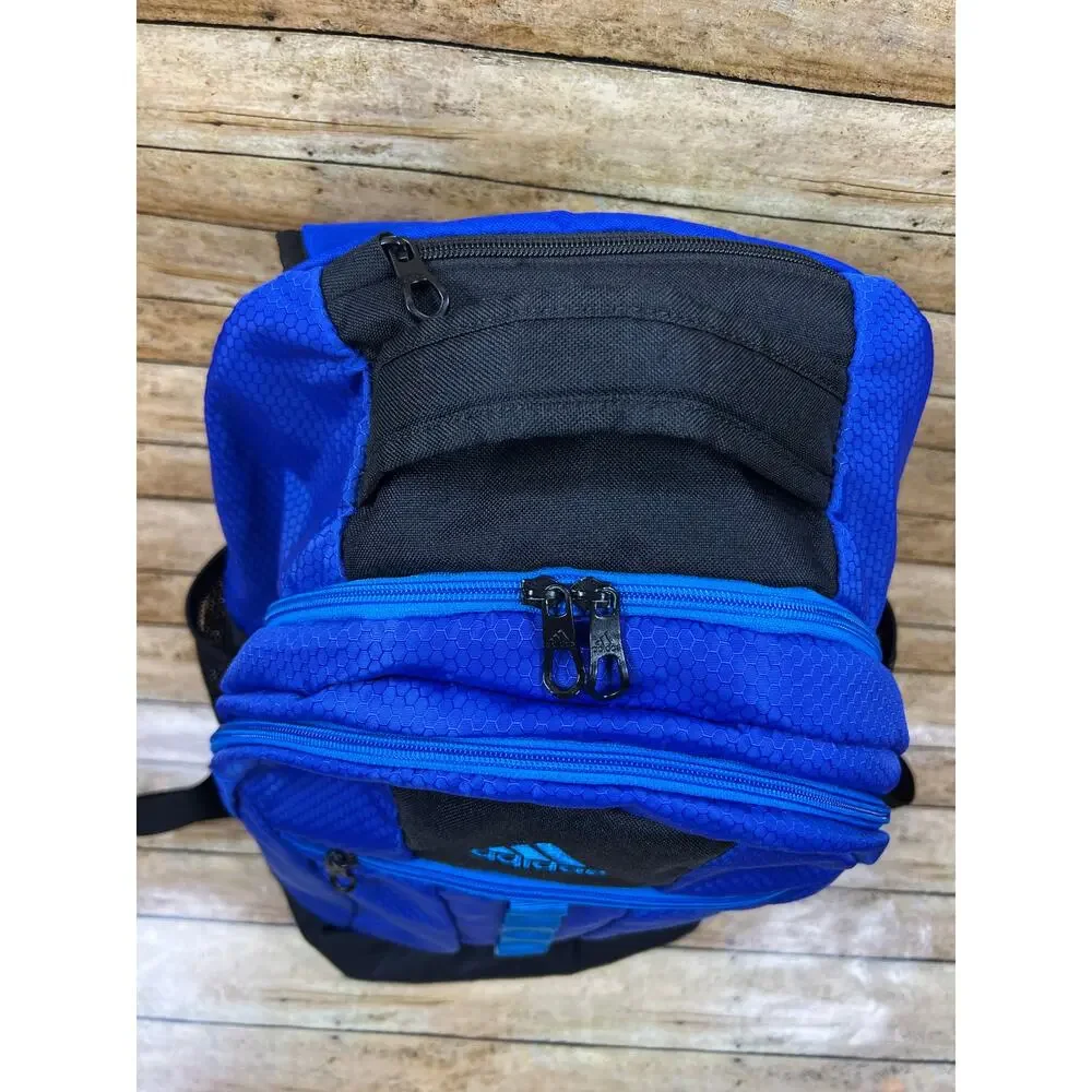 Adidas Prime Backpack Blue Black Full Size School Gym Travel